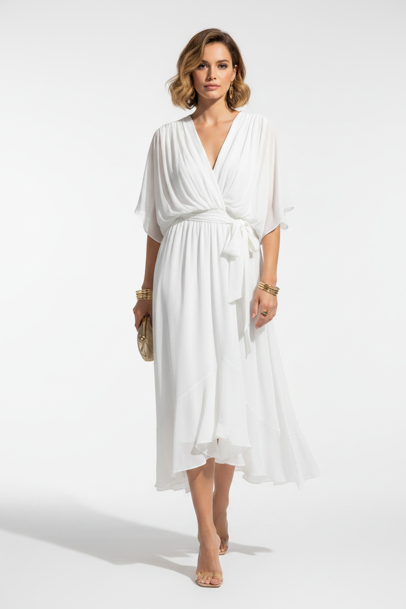 MARTA | VESTIDO DE CHIFFON CON ESCOTE EN V