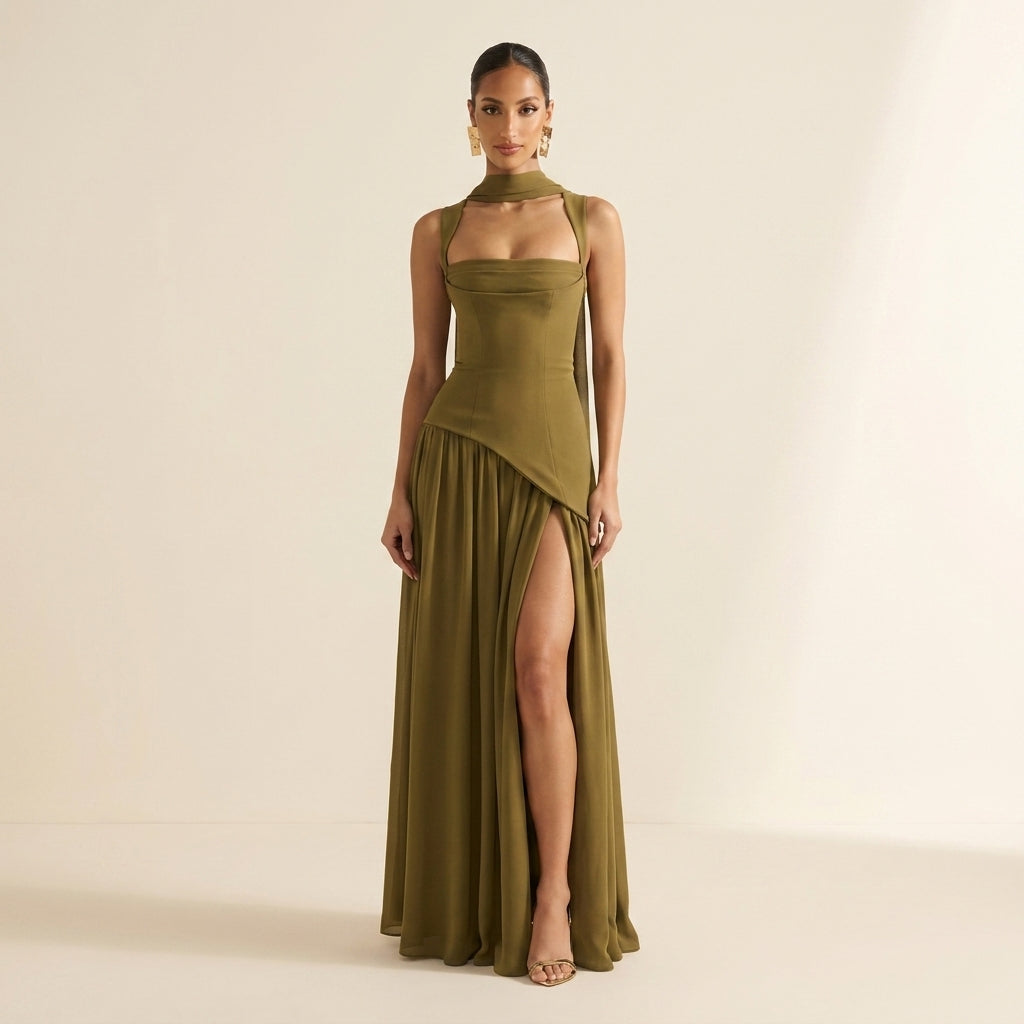 Tullulah™ | Vestido Maxi Corsé Espalda Lace-Up