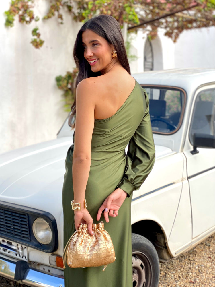 Vestido Hombro Único | Satén